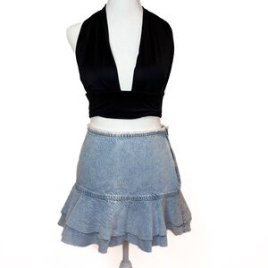 H&M Denim Ruffle Skirt